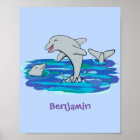 Illustration de dauphins heureux adorables