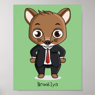 Affiche Illustration de dessin animé de rat mignon