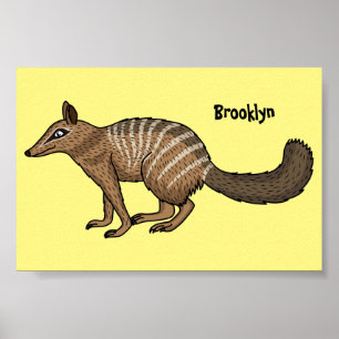 Affiche Illustration de dessin animé joyeux numbat