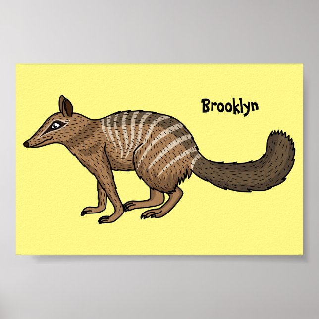 Affiche Illustration de dessin animé joyeux numbat (Devant)