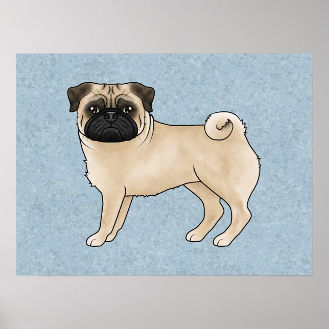 Affiche Illustration de dessin animé mignon de chien faon  (Devant)