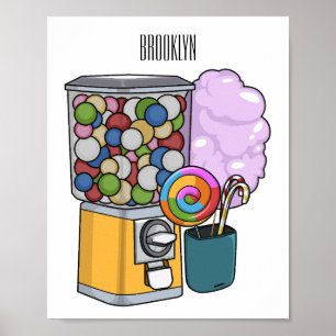 Affiche Illustration de dessin de bonbon
