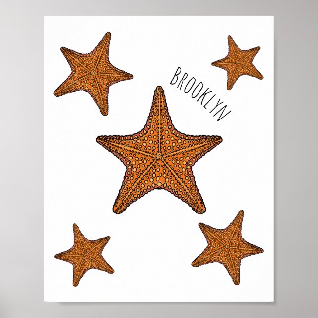 Affiche Illustration de dessin de Starfish (Devant)