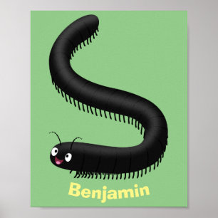 Affiche Illustration de dessin mignon millipede