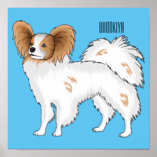 Affiche Illustration de dessin pour chien de Papillon