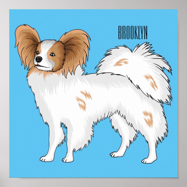 Affiche Illustration de dessin pour chien de Papillon (Devant)
