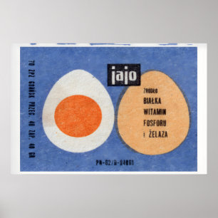 Affiche Illustration de deux œufs, un entier Pologne