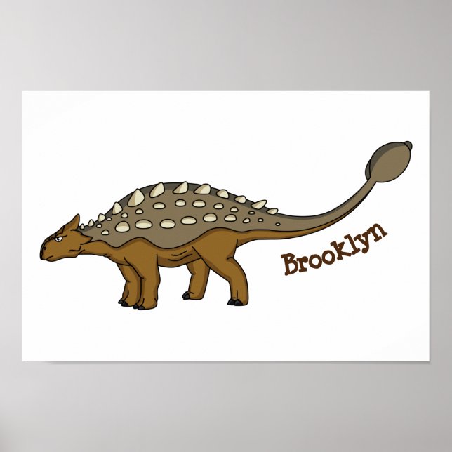 Affiche Illustration de dinosaure blindé Ankylosaurus (Devant)