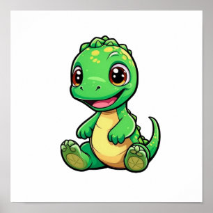 Affiche Illustration de dinosaure de dessin