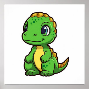 Affiche Illustration de dinosaure de dessin