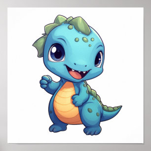 Affiche Illustration de dinosaure de dessin