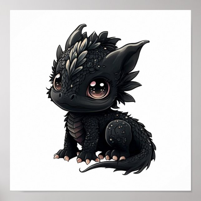 Affiche Illustration de dragon de dessin animé (Devant)