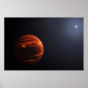 Affiche Illustration De Exoplanet Vhs 1256 B Et Ses Étoile