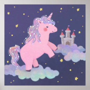 Affiche Illustration de fantaisie du rêve de licorne