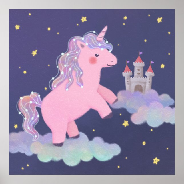 Affiche Illustration de fantaisie du rêve de licorne (Devant)