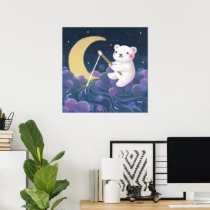 Affiche Illustration de fantaisie du rêve de l'ours polair