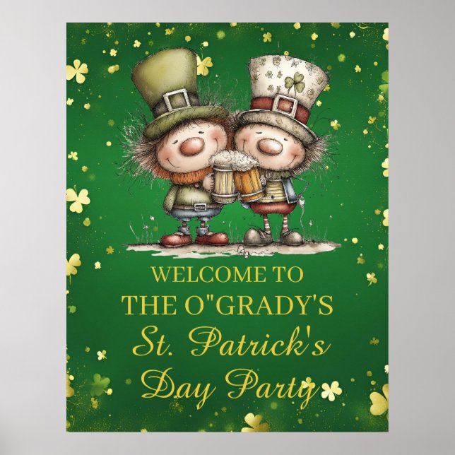 Affiche Illustration de fête joyeuse de la Saint-Patrick (Devant)