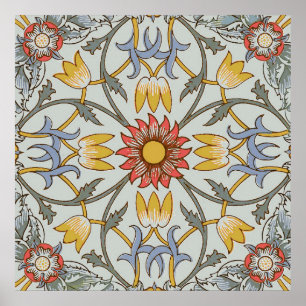 Affiche Illustration de fleurs du cercle floral de William