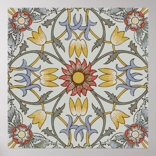 Affiche Illustration de fleurs du cercle floral de William (Devant)