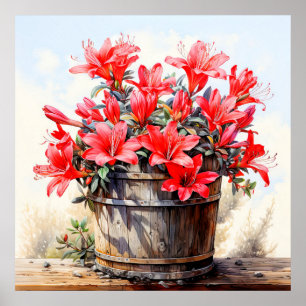 Affiche Illustration de floraison de fleurs de lys