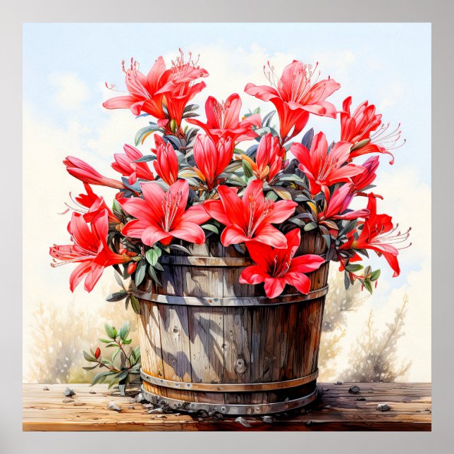 Affiche Illustration de floraison de fleurs de lys (Devant)