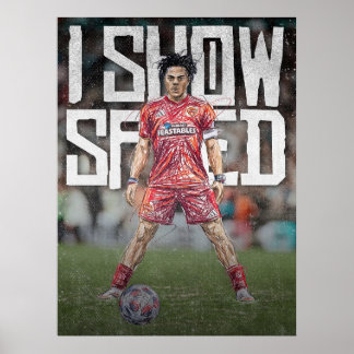 Affiche Illustration de football inspirée d'Ishowspeed