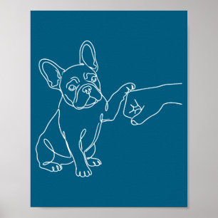 Affiche Illustration de French Bulldog Fist Bump Frenchie