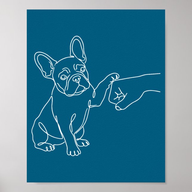 Affiche Illustration de French Bulldog Fist Bump Frenchie (Devant)