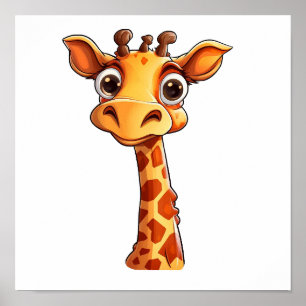 Affiche Illustration de girafe de dessin animé