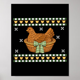 Affiche Illustration de grand-mère poule vintage chinée