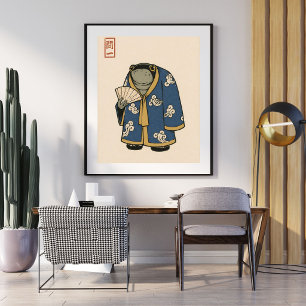 Affiche Illustration de Grenouille Japonaise   Œuvre d'Art
