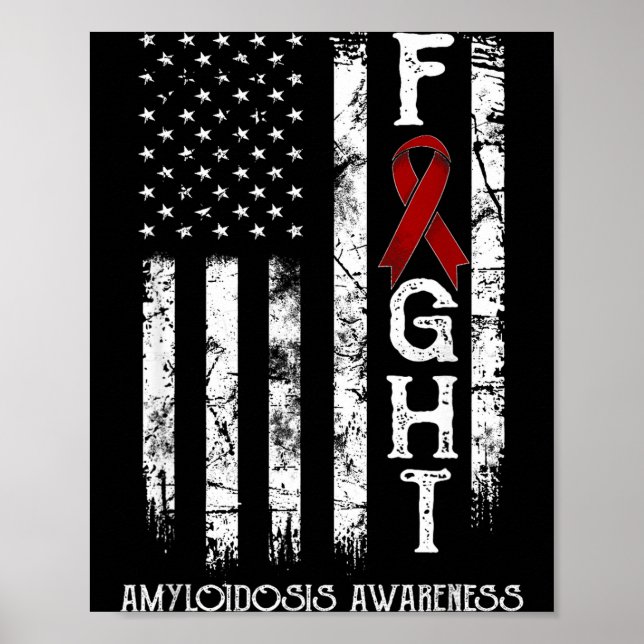 Affiche Illustration de guerrier de l'amylose avec drapeau (Devant)