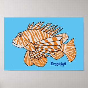 Affiche Illustration de Happy lionfish