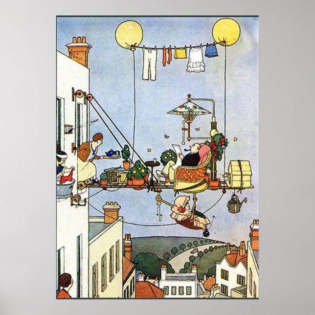 Affiche Illustration de Heath Robinson Accueil Conforts W  (Devant)
