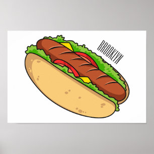 Affiche Illustration de Hot dog