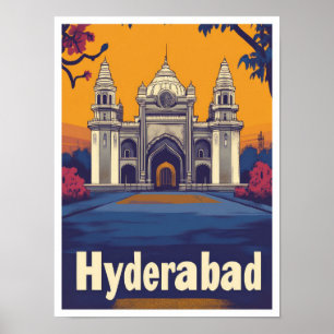 Affiche Illustration de Hyderabad India Art Vintage voyage