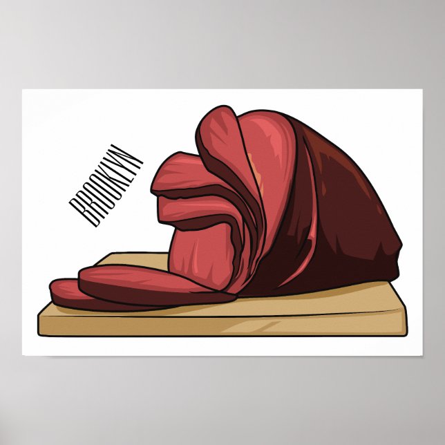 Affiche Illustration de jambon (Devant)