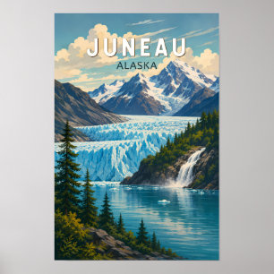 Affiche Illustration de Juneau en Alaska, Art de voyage vi