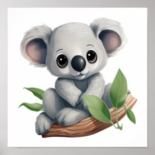 Affiche Illustration de koala du dessin animé