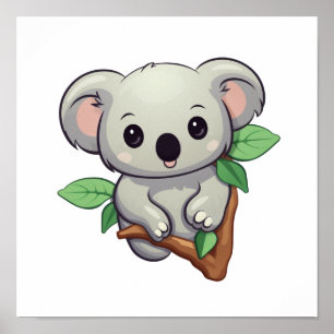 Affiche Illustration de koala du dessin animé