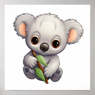 Affiche Illustration de koala du dessin animé