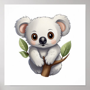 Affiche Illustration de koala du dessin animé