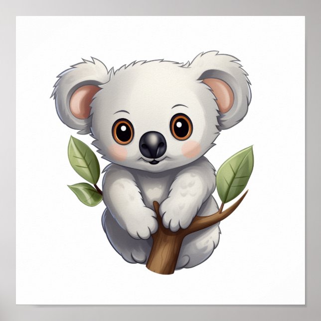Affiche Illustration de koala du dessin animé (Devant)