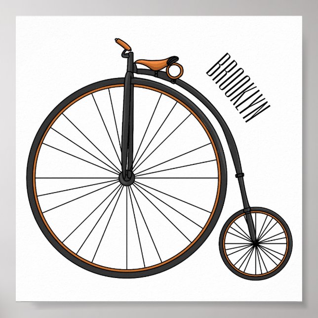 Affiche Illustration de la bande dessinée de vélo à grande (Devant)