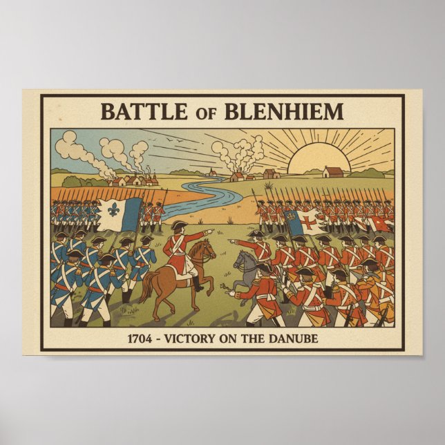 Affiche Illustration de la bataille de Blenheim (Devant)