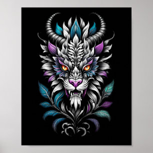 Affiche Illustration de la bête mystique - Dragon des yeux