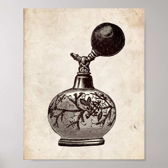 Affiche Illustration de la bouteille de parfum victorienne (Devant)