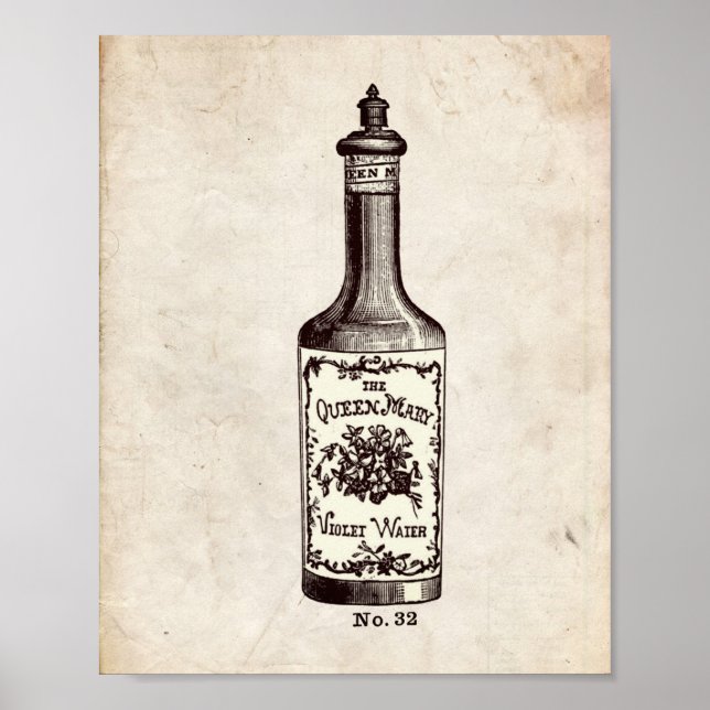 Affiche Illustration de la bouteille de parfum victorienne (Devant)