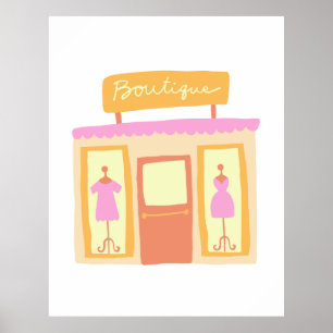 Affiche Illustration de la boutique de vêtements de mode