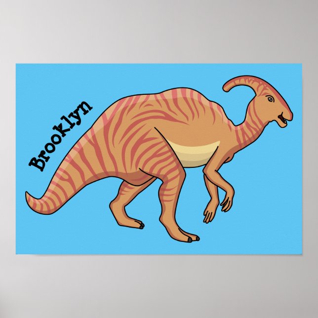 Affiche Illustration de la caricature de dinosaure du para (Devant)